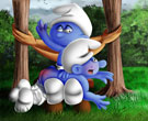 SuperSchtroumpf's Smurfs - A lazy spanking