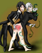 Zani's Black Butler - Sebastian spanks Snake