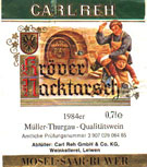 Kröver Nacktarsch's Wine Bottle Label '84